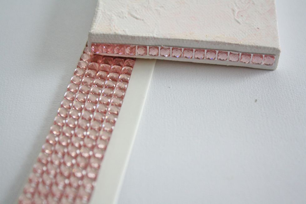 For the sides of the canvas add strips of bling.