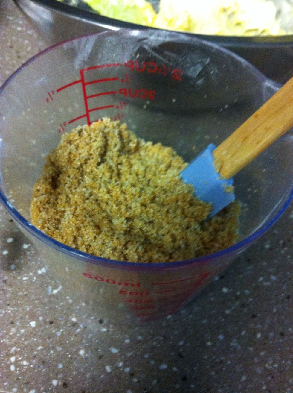 For the sugar, I used half brown sugar and half raw sugar (brown sugar makes cookies spread more so if you do not want them to spread, use white sugar)