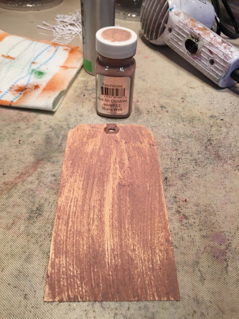 For the third and final tag, paint on a Sandstone using a large brush and wide strokes.  You don't want it a solid color.