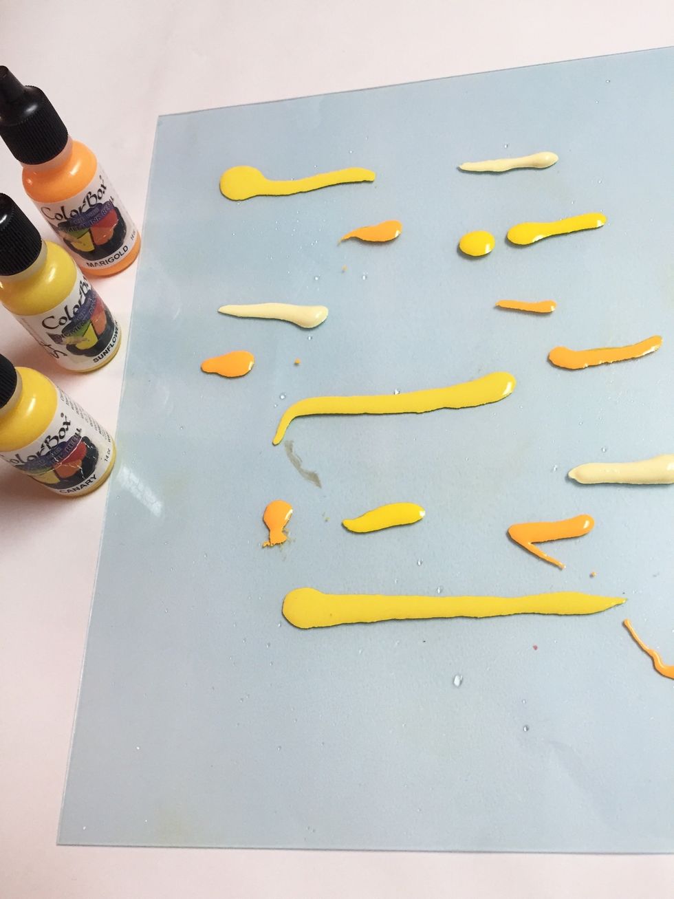 for the thrid print, a mixture of yellows was used: Canary, Daffodil and Marigold,