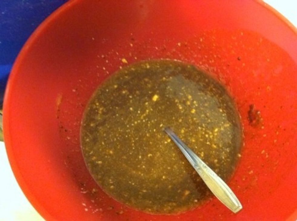 For the tipping, mix 1 cup butter, 1 cup brown sugar, 2 tbsps flour, and 1 tsp cinnamon until well-combined.