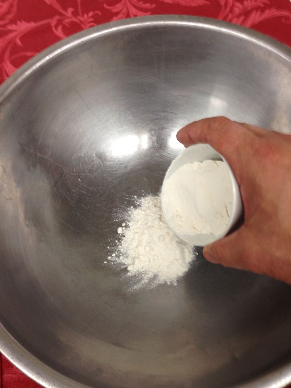 For the topping, mix the flour,