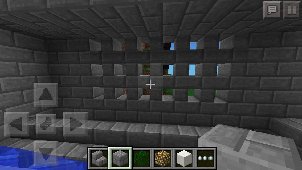 for the walls put stairs in a pattern like this, gives a nice natural light look to the thing