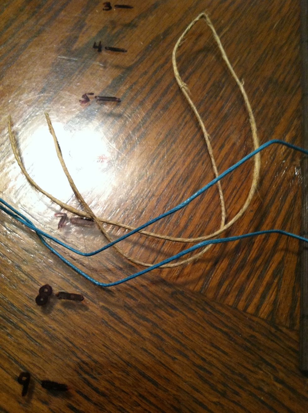 For this bracelet You'll need a total of 4 lengths if cord ( or your string type).