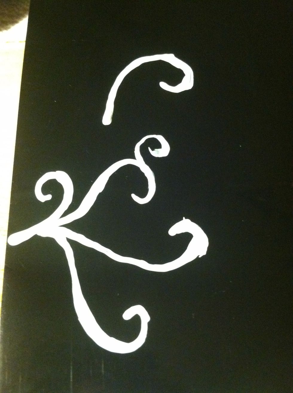 For this design I decided on white swirls because not many colors show up on black. If you have a lighter bag you can use more colors.