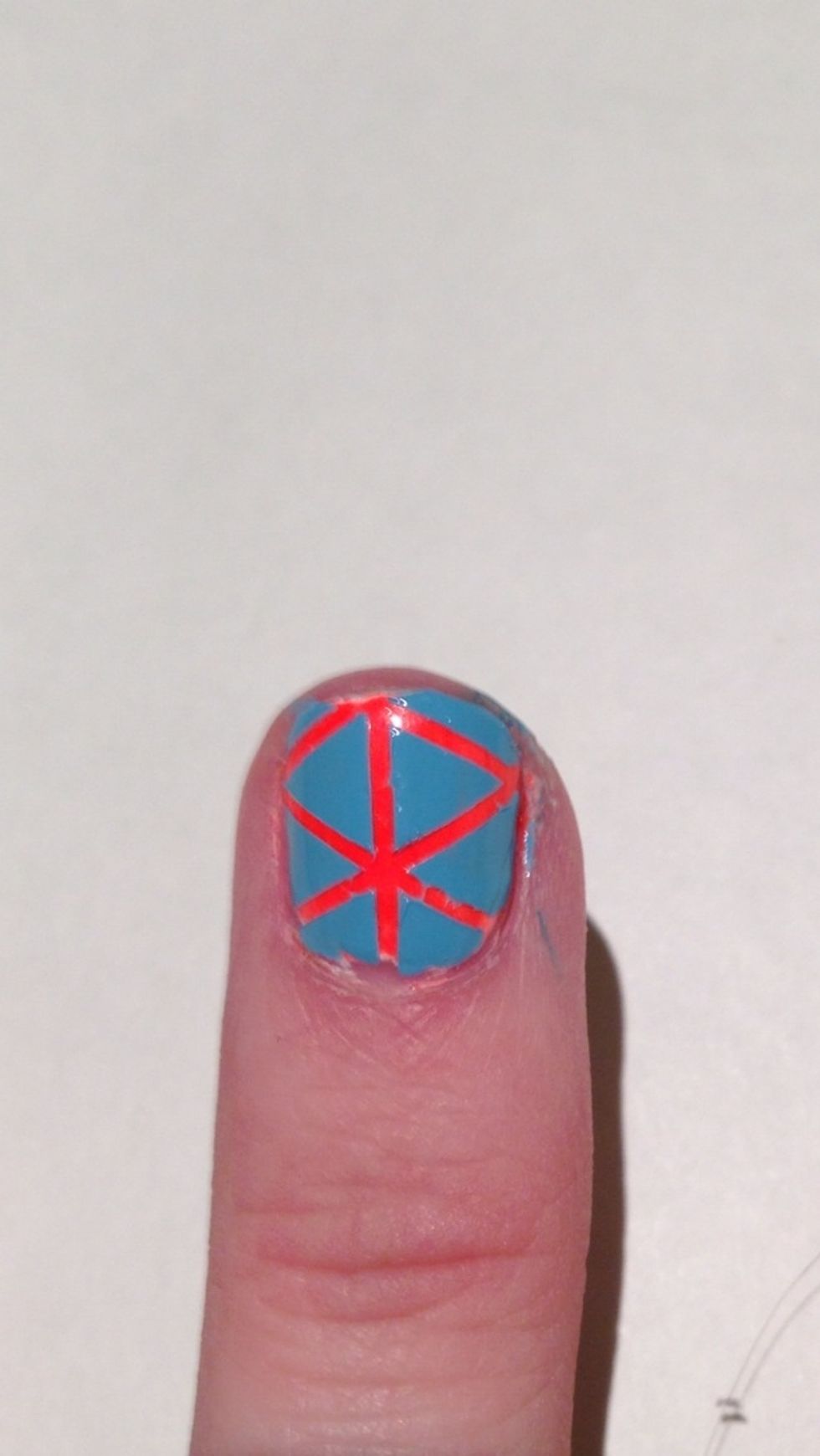 For this design you need about 5 strips of tape. It will depend on the length of your nail.