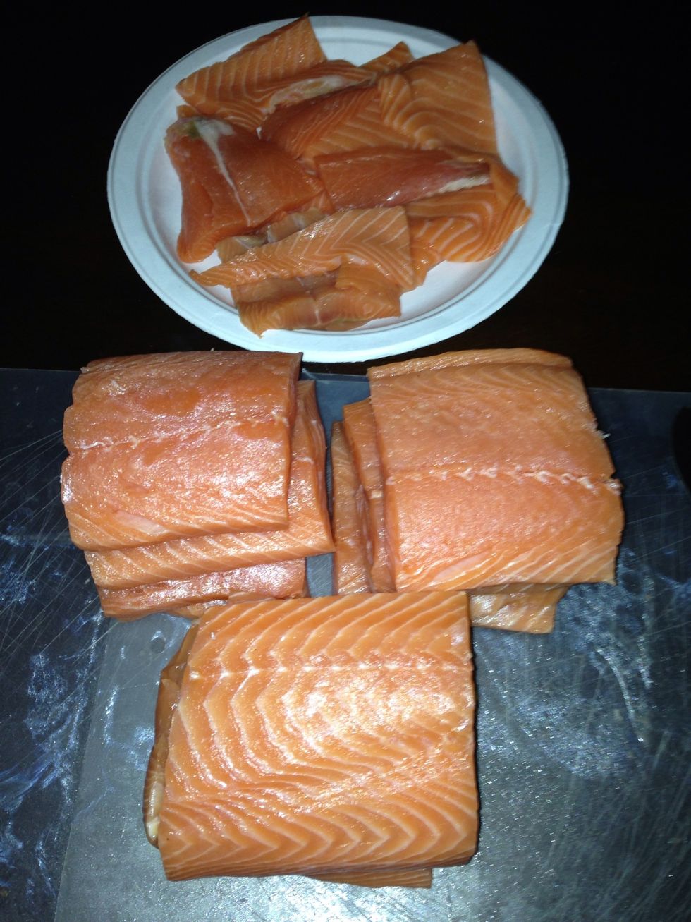 For this guide I've sliced up 3 large fillets.
