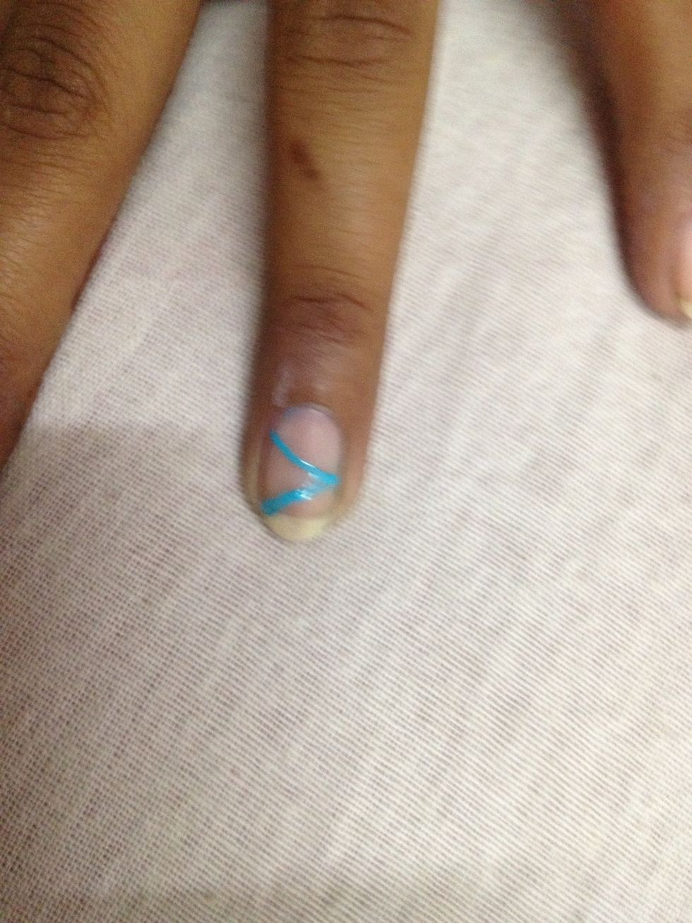 For this one,outline the boxes first..divide the nails randomly in how many ever parts..