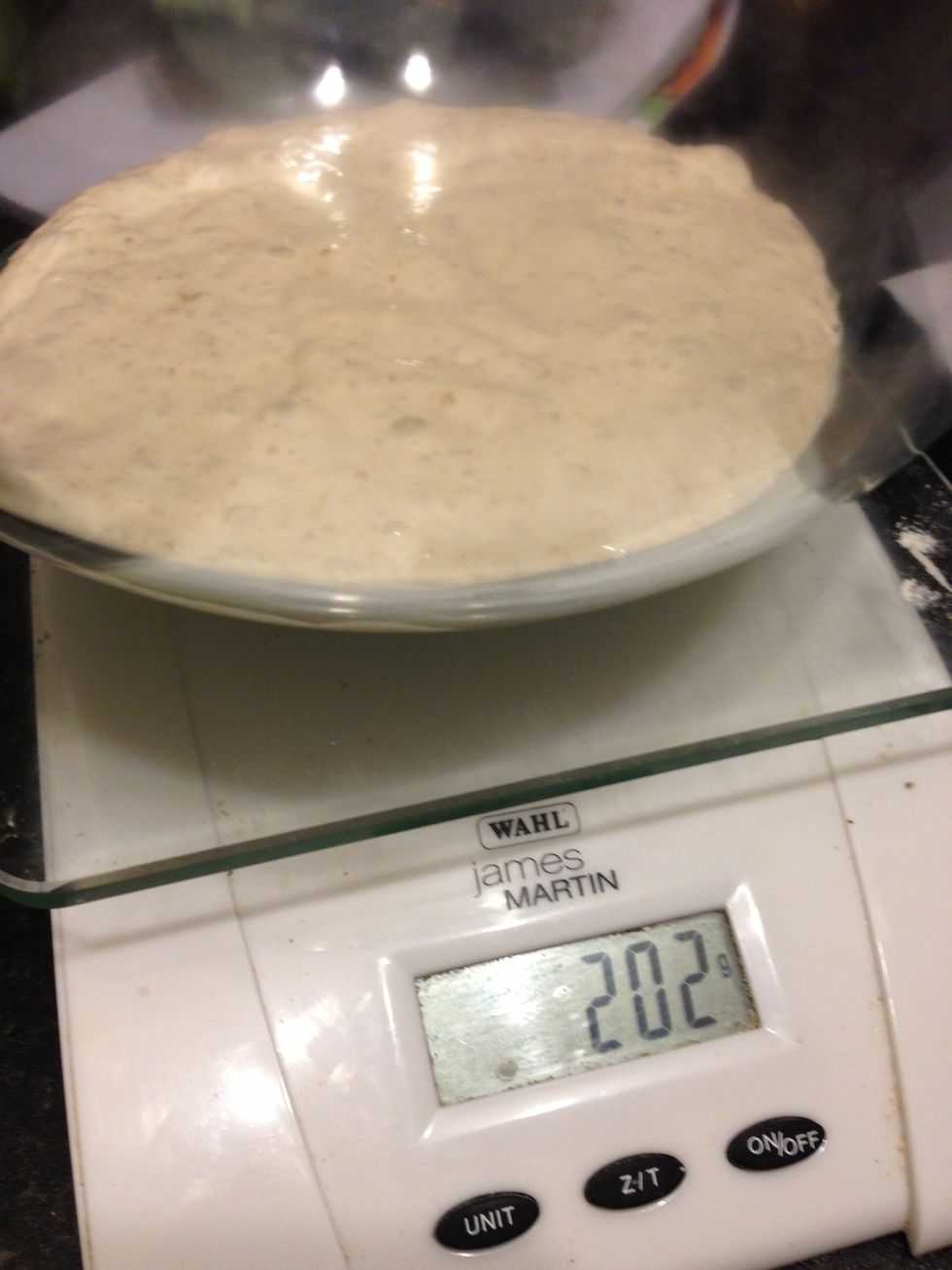 For this recipe I am using 200 g of my starter
