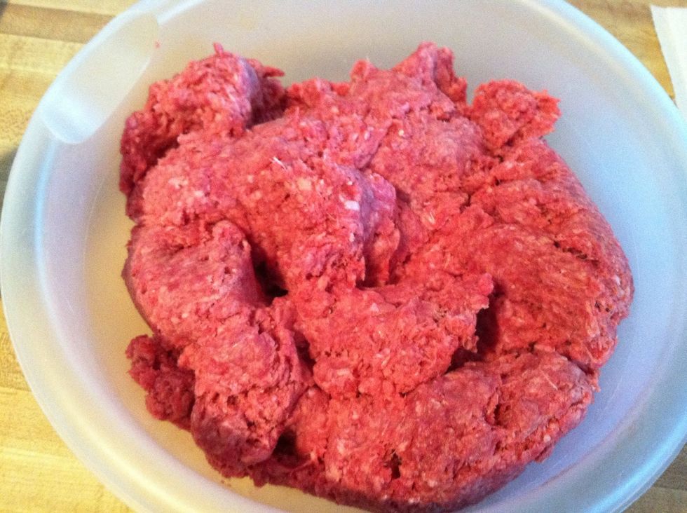 For this recipe I used 4 lbs of ground beef (I feed 7 people and had extra for lunch)