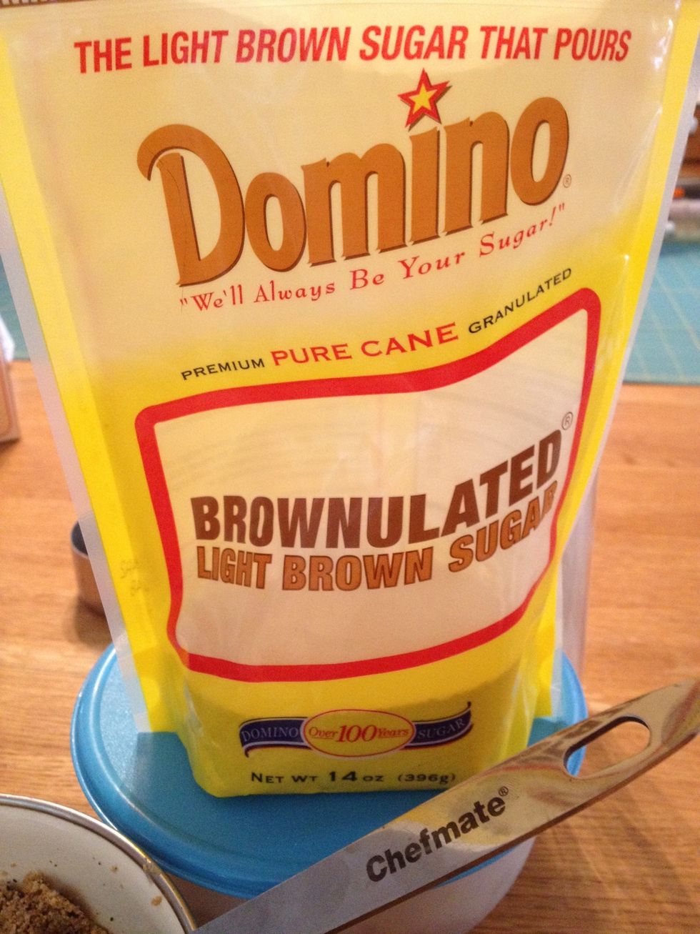 For those of you who don't know about brownulated sugar here is a close up. You can find it in the baking aisle and it is made by domino. It is much less sticky than normal brown sugar.