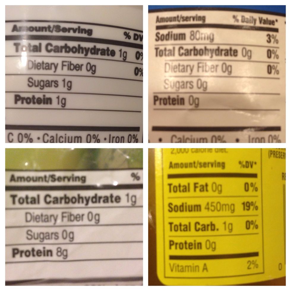 For you low carb lovers like me, here are the labels for the ingredients in the popper mixture. I'm estimating about 3 carbs per two tablespoons of filling.