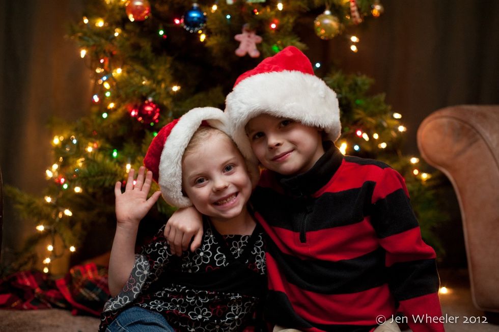 For your "look here" shots, you will want more light on their faces. Use your flash, but if you can, turn down the power and point the head away from them. Here, I am bouncing light off the ceiling.