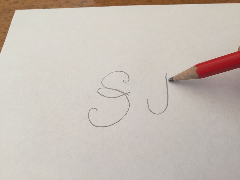 For your "N" do a long hook shape to start