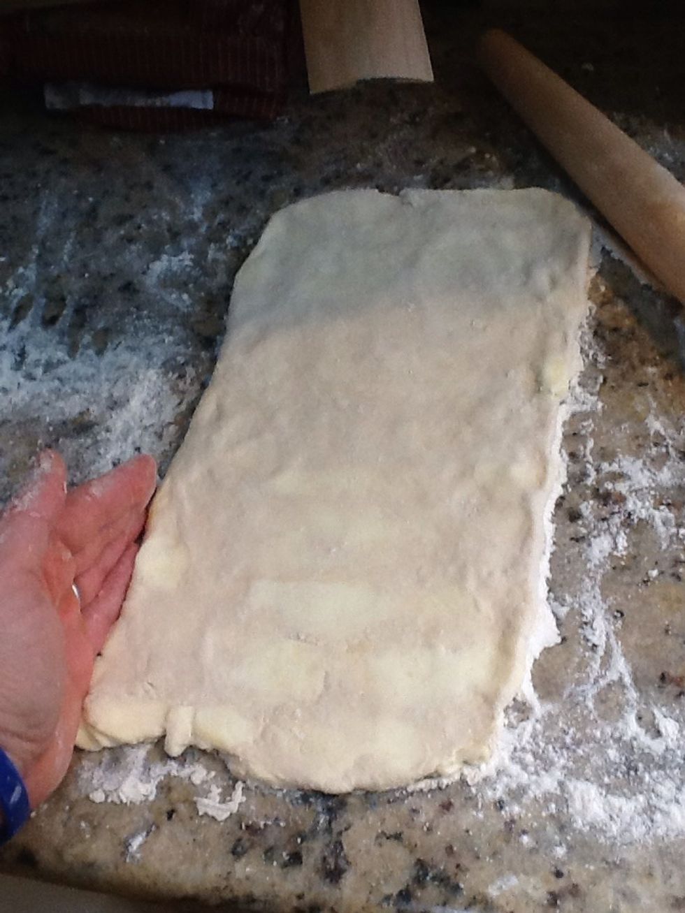Forgot to say don't do this if your kitchen is really hot or you'll have a mess in your hands. Refrigerate for 15 minutes if the butter gets soft.