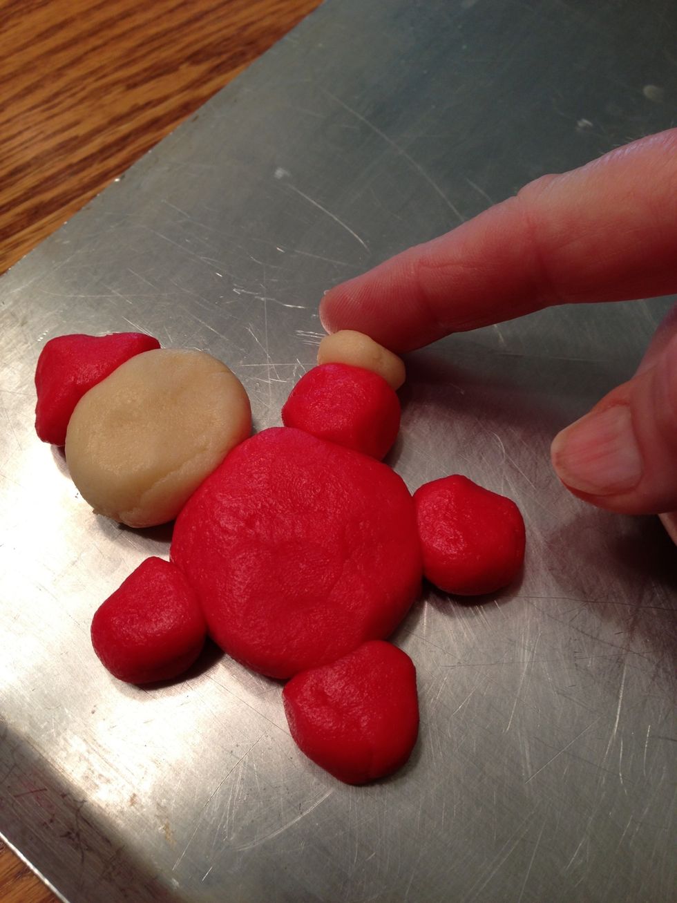 Form 1/2" balls for arms and legs and hat.