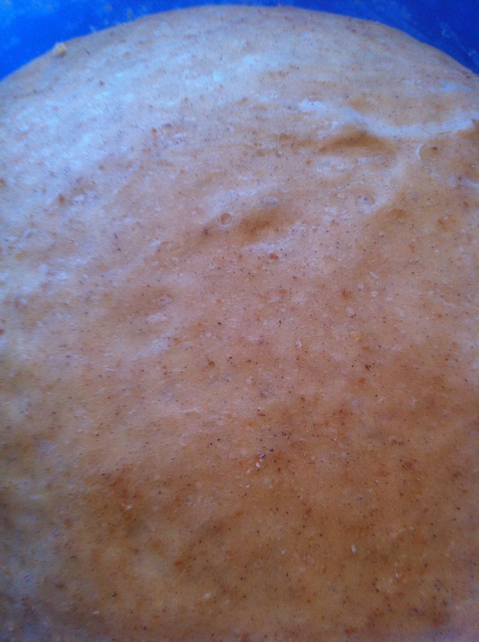 Form a ball and let dough rise until doubled in size, about an hour