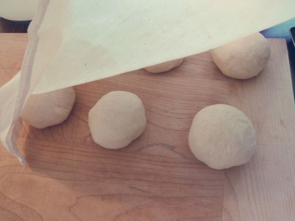 Form mini balls, set on a pastry board and let sit for about 15 minutes.