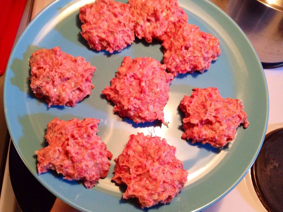 Form patties and put on a plate.