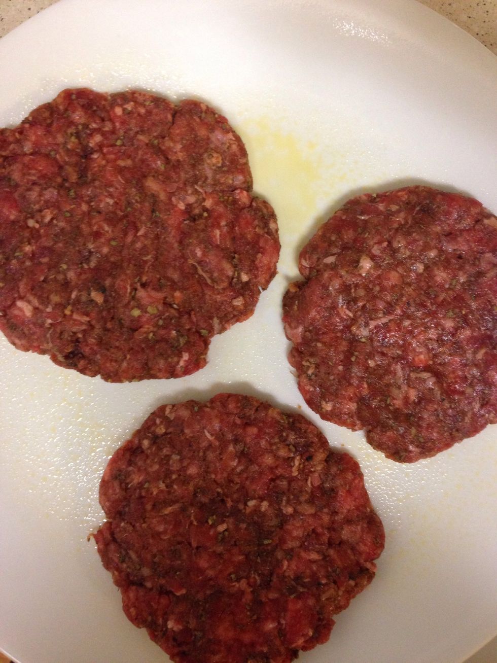 Form patties with your hands making sure to make them flat for fast cooking and still tender texture then Place the patties separate from each other.