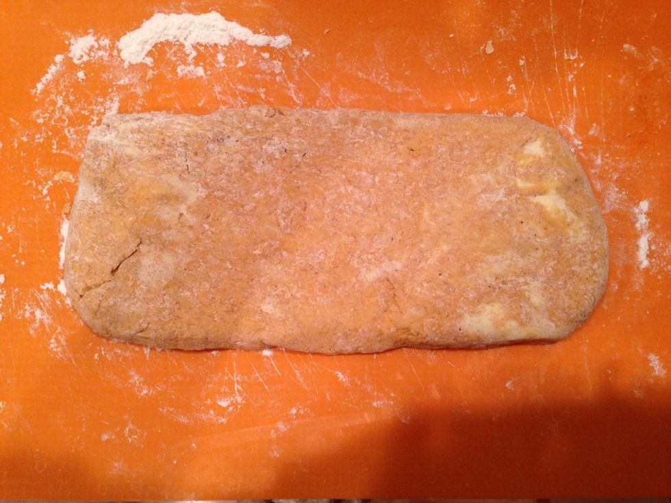Form the dough into a rectangle about 1inch thick