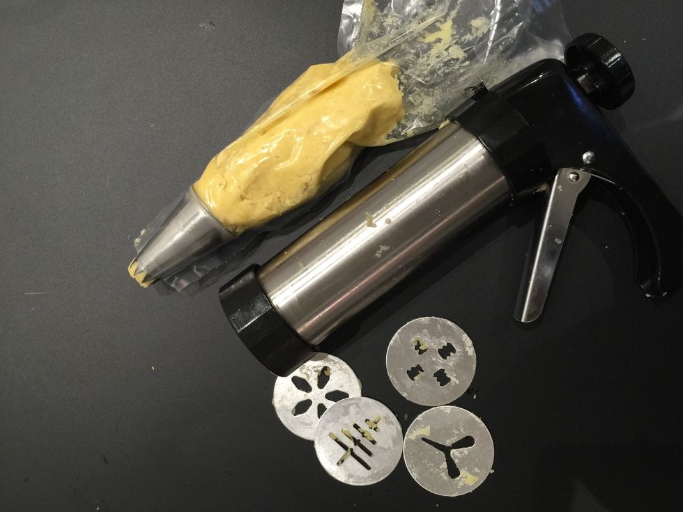 Form them either through a cookie press or bakers bag using the star tip