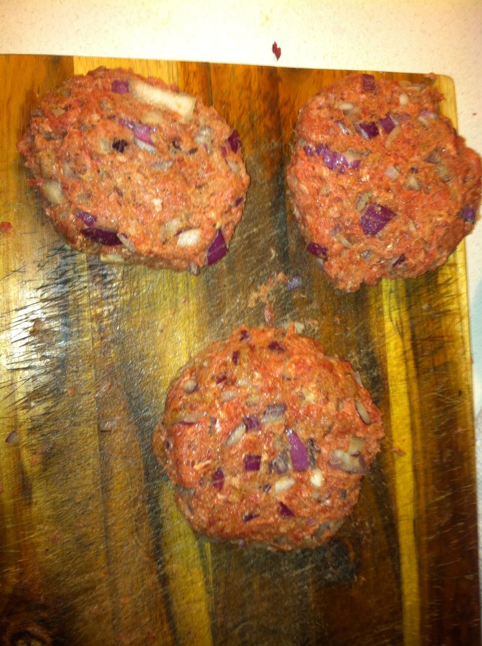 Form your hamburger patties.
