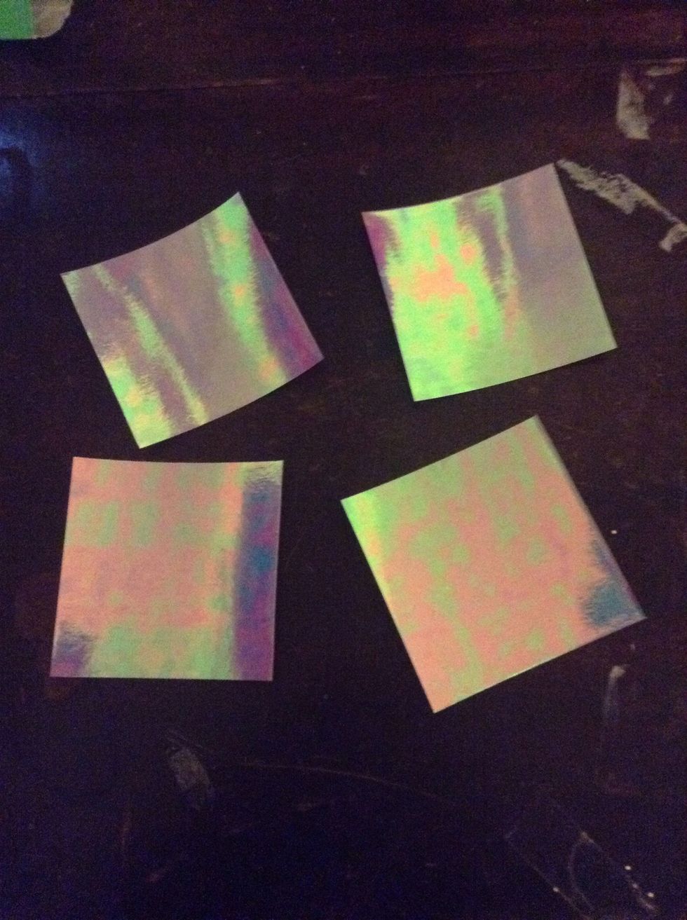 Four little squares. Mine are about 3 by 3 inches.