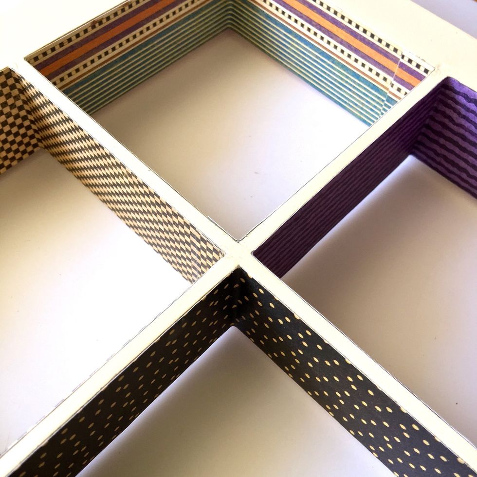 Four parts of the window covered.