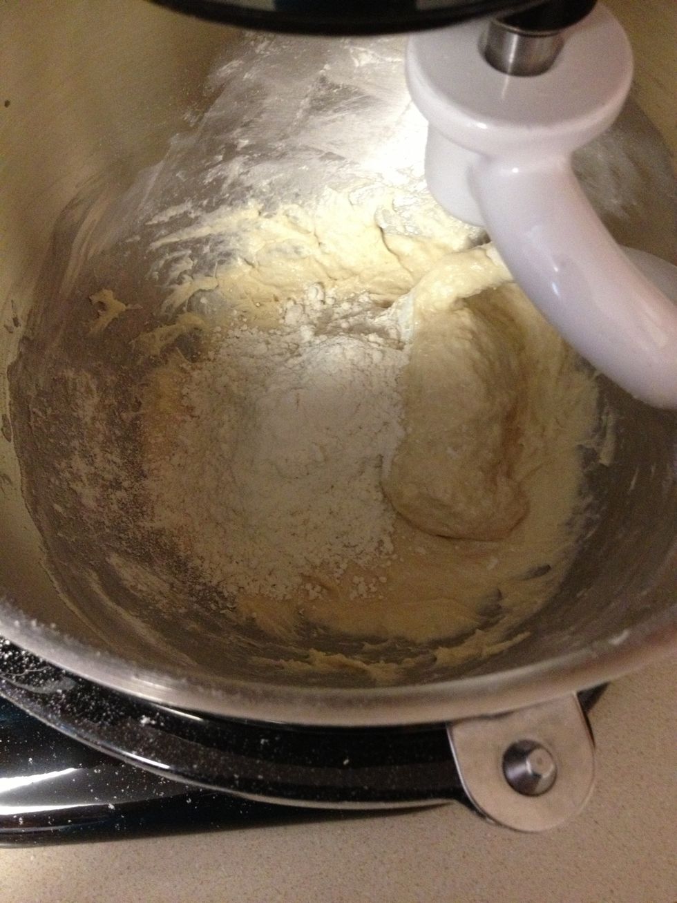 Fourth addition of flour