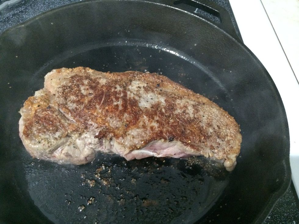 Fourth flip and rotate to make sure it cooks evenly.