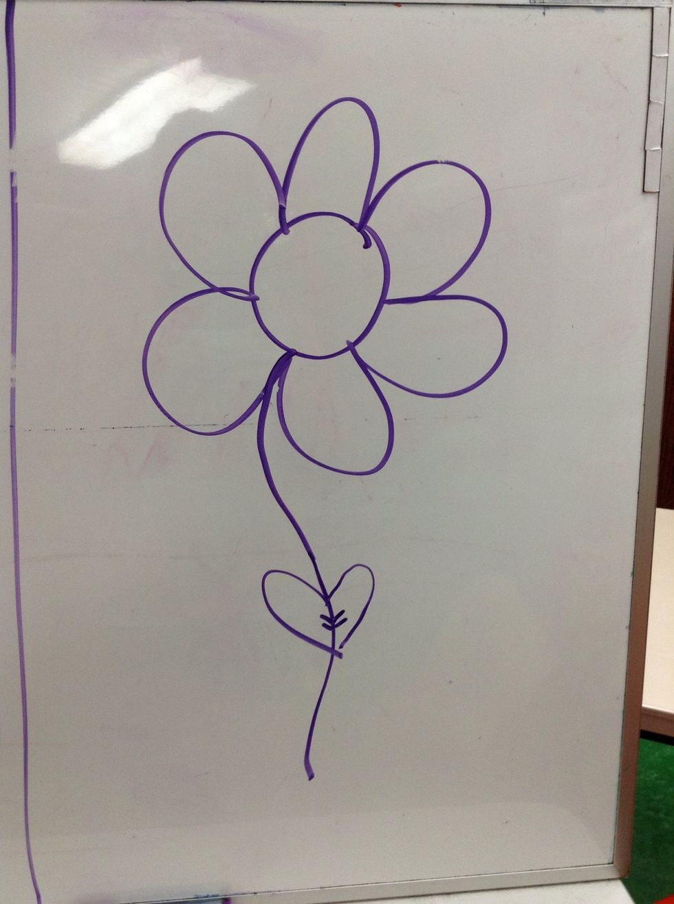 Fourthly you will have to draw the leafs on the steam.