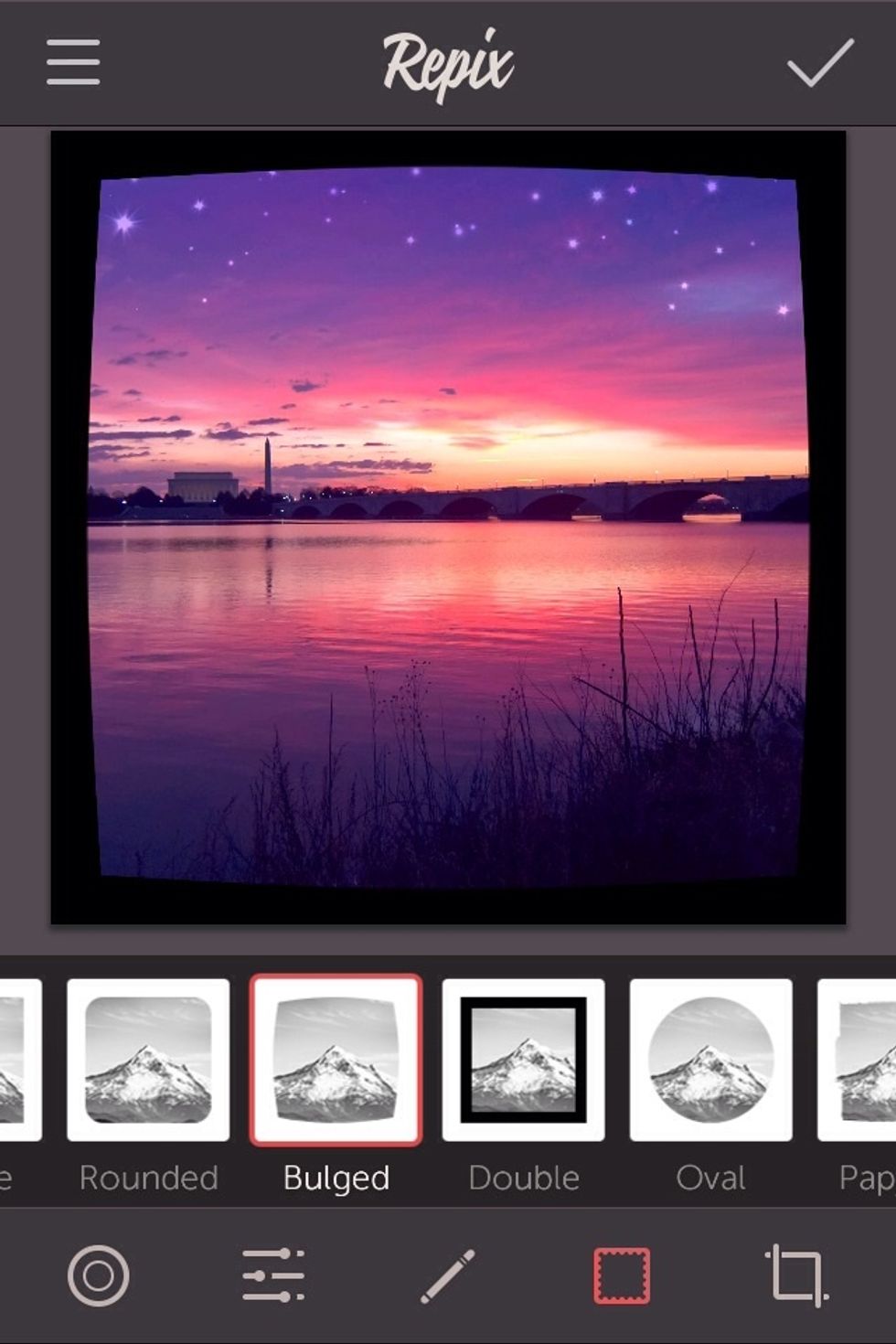 Frames are fun! Click on a frame to apply to your photo. Click on it again to change the frame color from white to black.