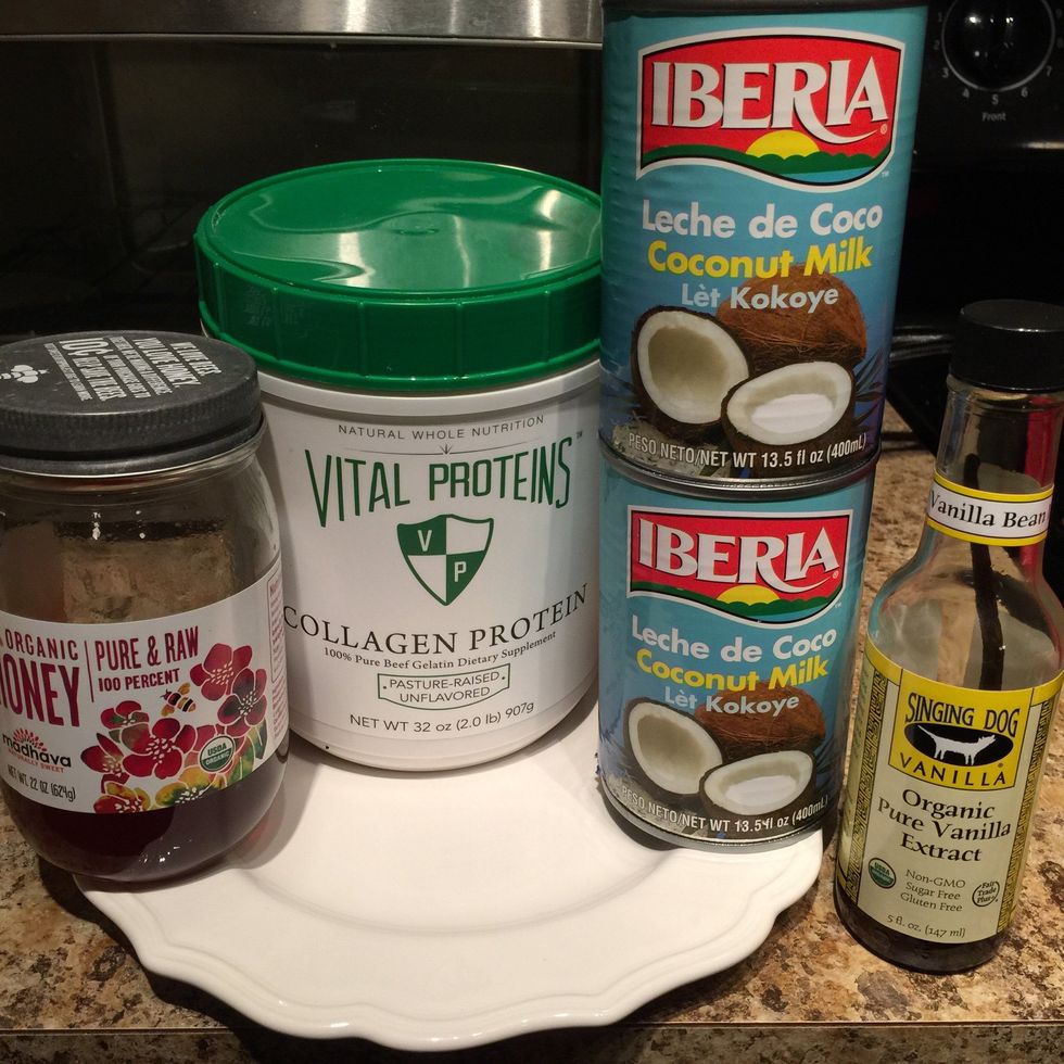 Freeze 2 coconut milk cans in the fridge overnight. This will allow the cream to harden and come out easier. Next, separate cream from liquid. Adding a bit of the liquid is fine to make it to 2 cups.