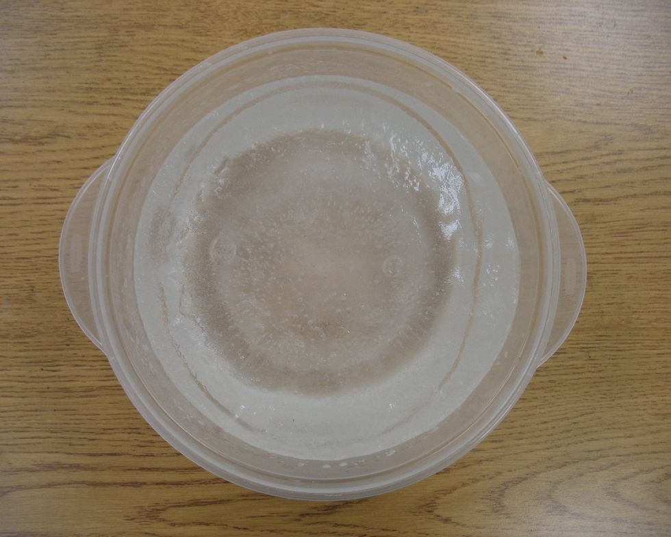 Freeze a bowl of ice or snow. I suggest using a clear plastic container.