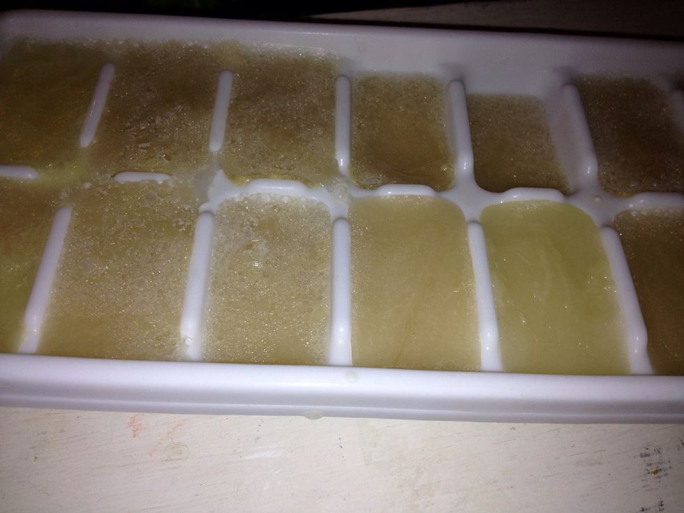 Freeze the Almond Milk into a 12 cube ice tray. You can do this 5 hours before.