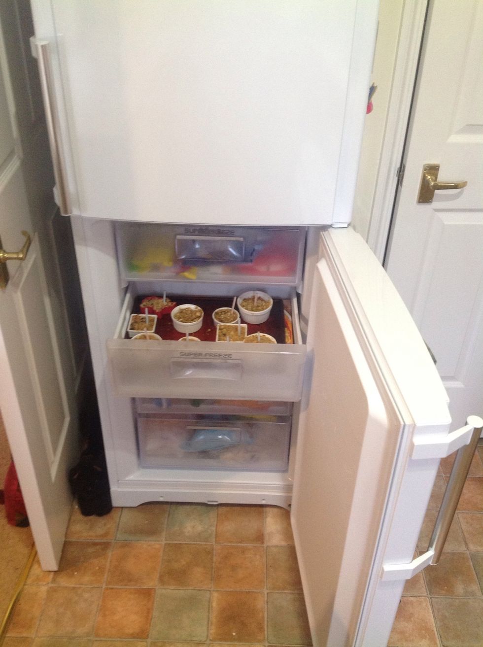 Freeze the suet cakes. On super freeze they were ready within half an hour, but it may take 2-3 hours.