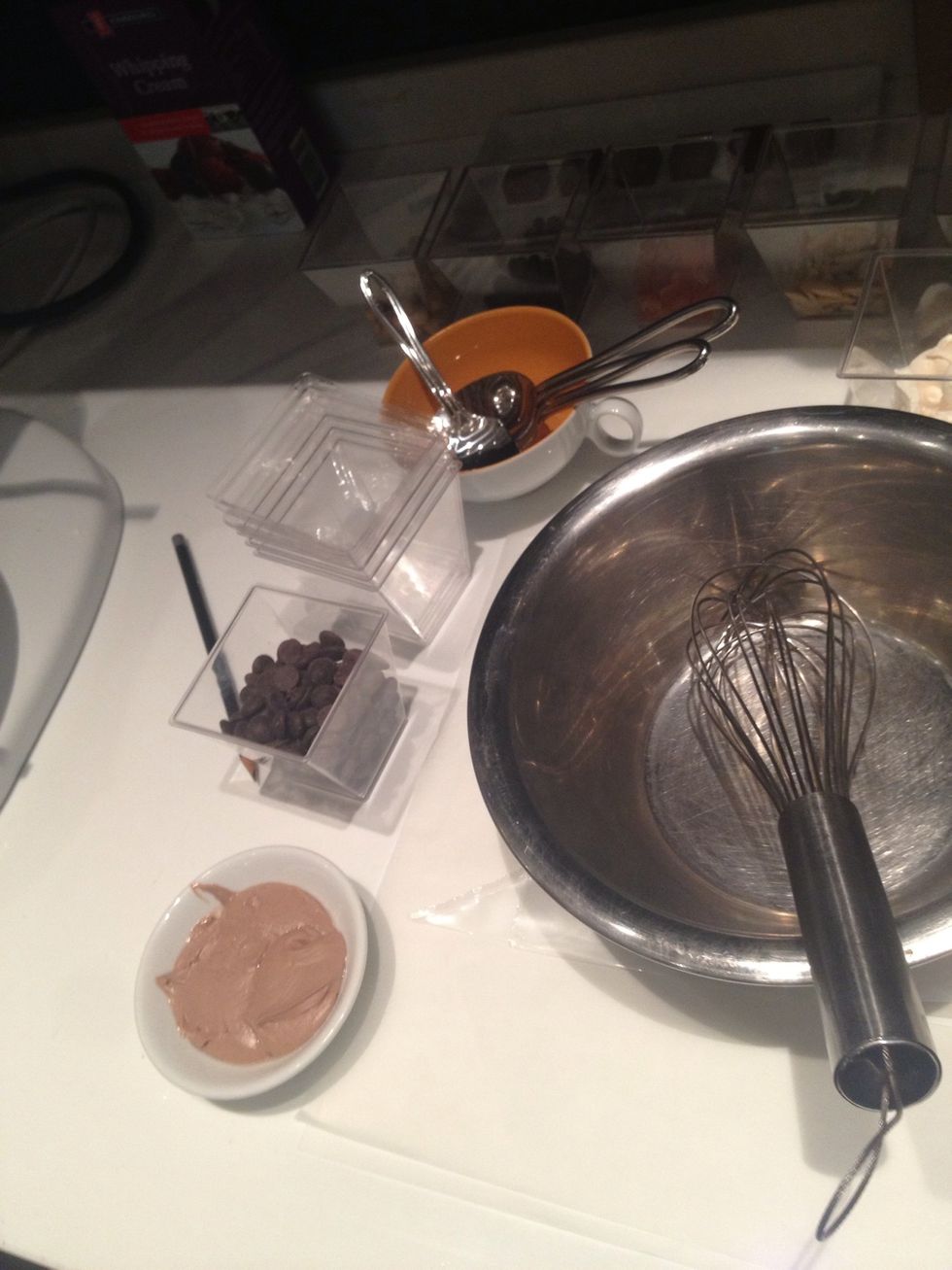 French praline is made by heating up sugar but not caramelize them and mixed with heated pressed hazelnut. The praline contains almost 30% sugar that gives the flavor to this ice cream.