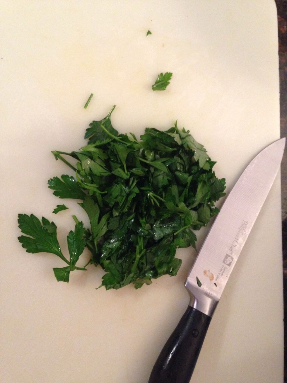 Fresh Italian parsley is always good. Put about 1 Tbsp or so into the pot.