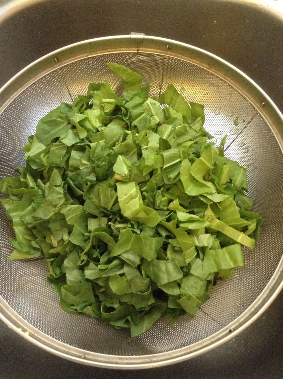 Fresh spinach wash and cut, stain the water and then boil till tender