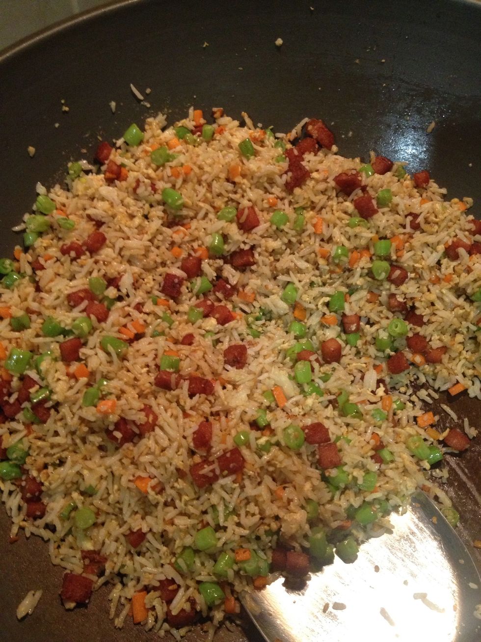 Fried together for another minute. Make sure mix well. Season with salt to taste.