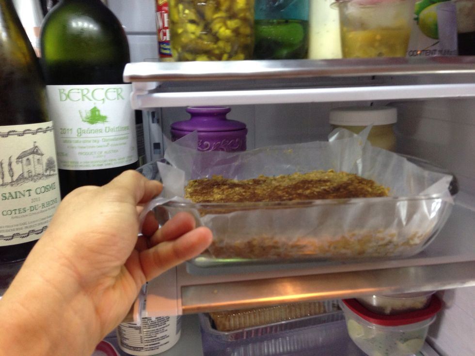 Frigidaire time! A couple hours till firm - this depends on how thick you made your bars.