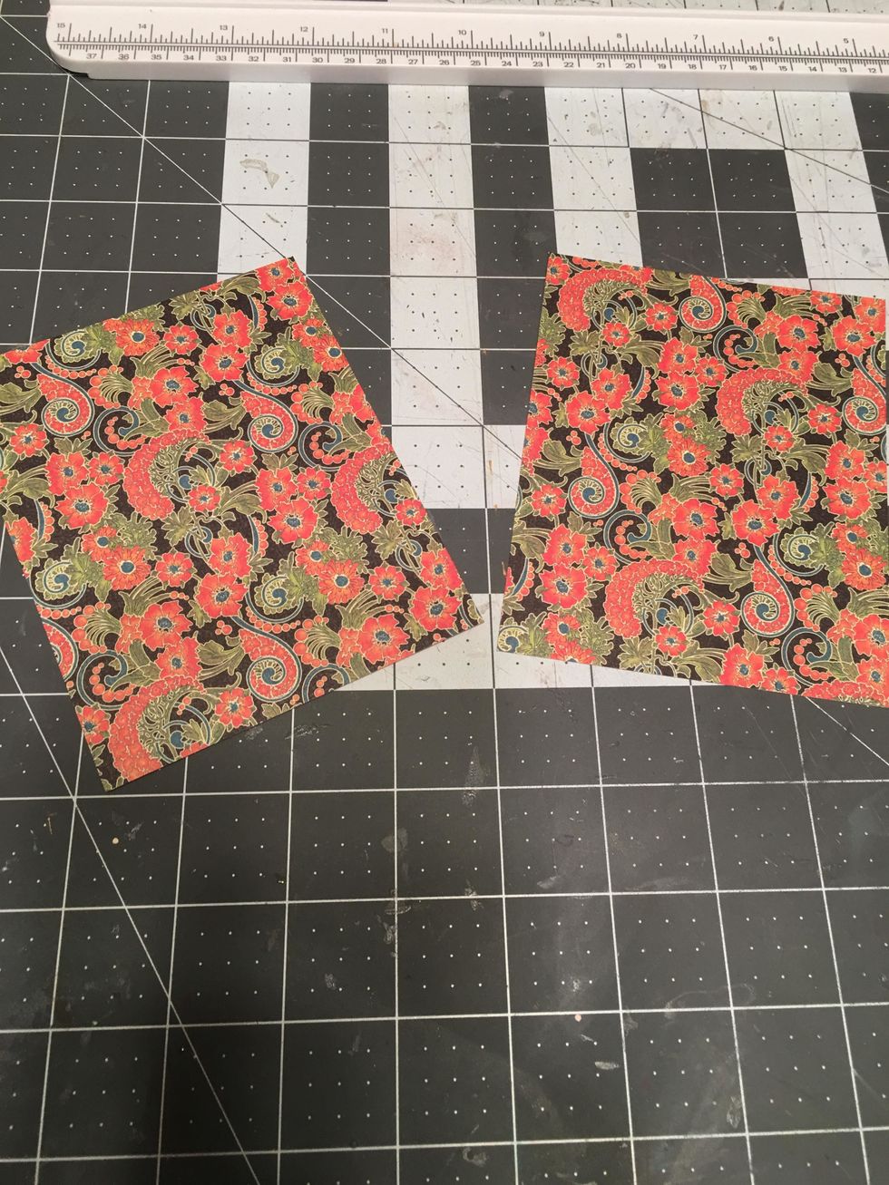 From "Delightful Debut" cut 2 @ 4" wide x 5" tall for the covers. Set aside for later.