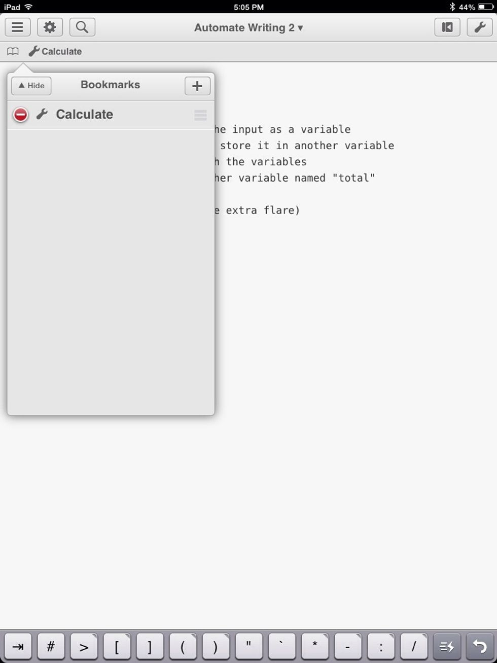 From here you can add additional workflows or delete workflows to/from the bookmark bar.