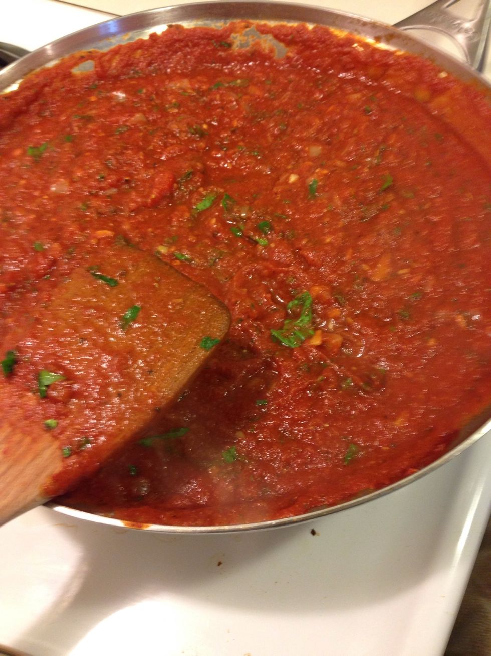 From here you can cover the sauce and turn the heat of and let it rest!