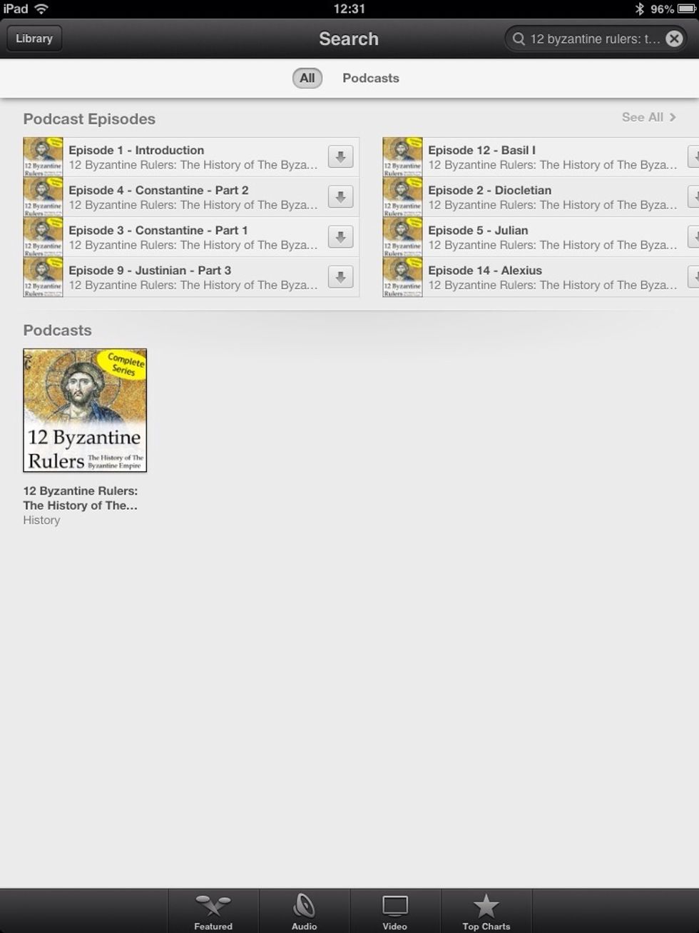 From here you can either download a single episode or subscribe to this podcast. To subscribe, select the podcast cover image in the lower part, under where it says Podcasts