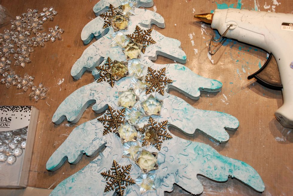 From now on I only do the front. Add embellishments with the glue gun.