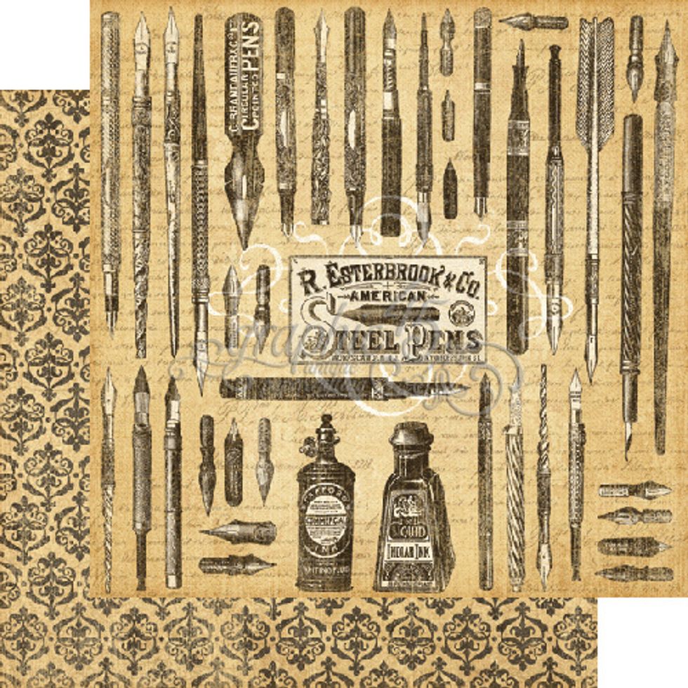 From "Pen in Hand" (pen image side) cut: 2 each 3 5/8" wide x 3 3/4" tall and 2 each 3 5/8" wide x 2" tall