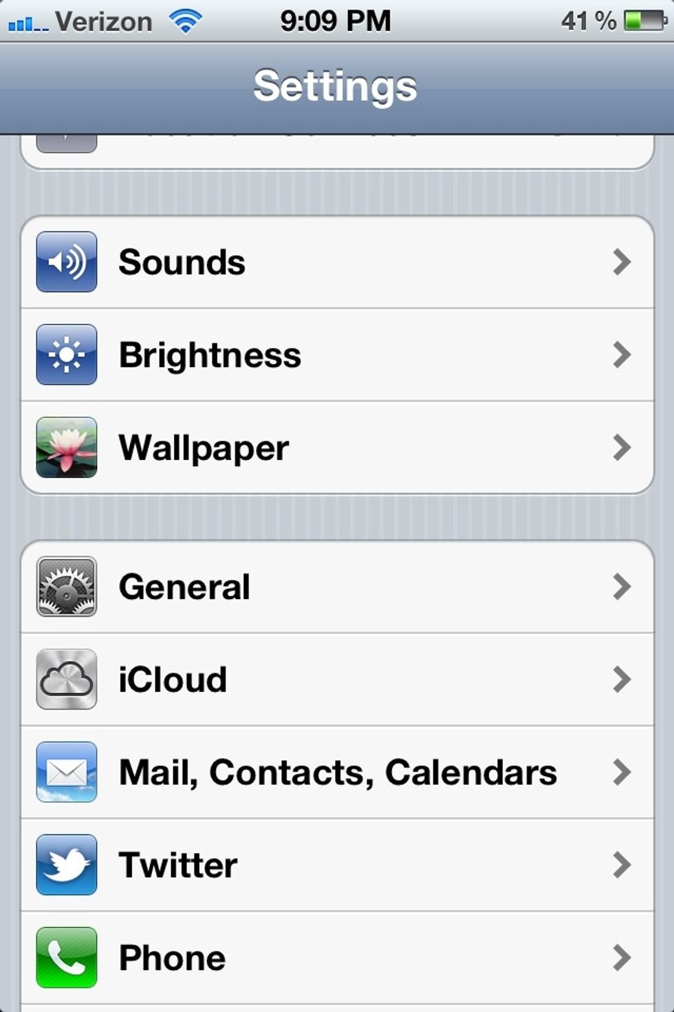 From settings, Now navigate to the general option.