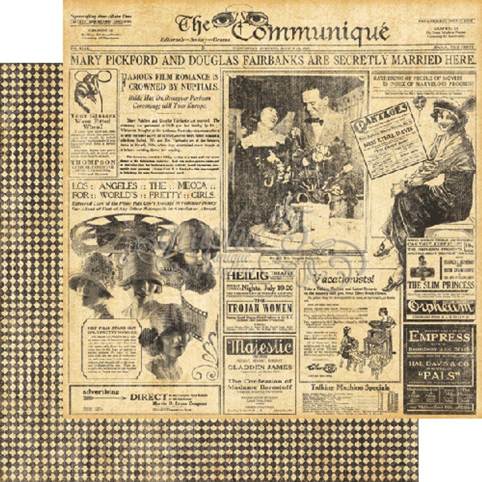 From "Society Page" (Black Check Side), Cut: 2 each 3 5/8 wide x 3 3/4" tall and 2 each 1 3/4" wide x 3 5/8" tall.